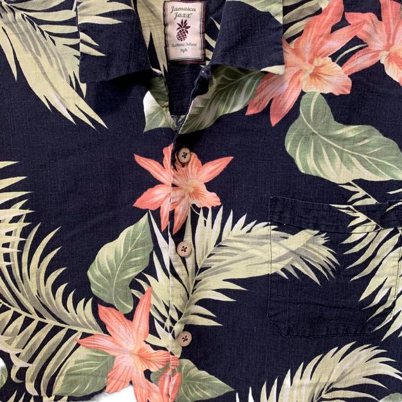 Jamaica Jaxx 100% Silk Island Style Shirt Large - Picture 3 of 7